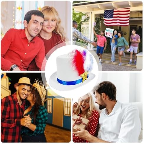 Independence Day Star Flag Feather Top Hat 984x748x512 Inches