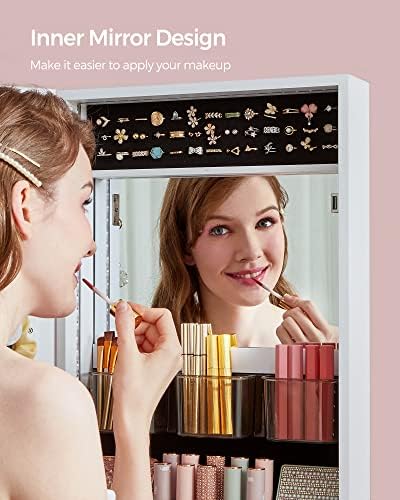 SONGMICS Jewelry Armoire with Lighted Mirror and 2 Drawers