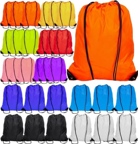 PAXCOO 30Pcs Drawstring Backpack Bulk Set