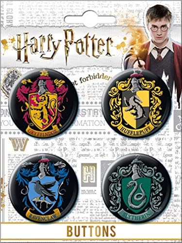 Ata-Boy Hogwarts House Crest Buttons Set of 4 125 Inch Collectibles