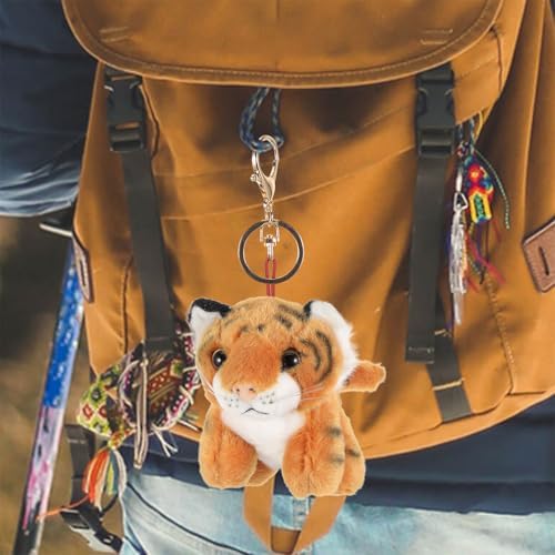 LUOZZY 4pc Plush Tiger Keychain Pendant for Bags Gifts