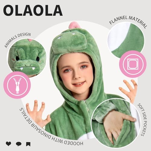 OLAOLA Kids Animal Onesie Unisex Plush Cosplay Pajamas
