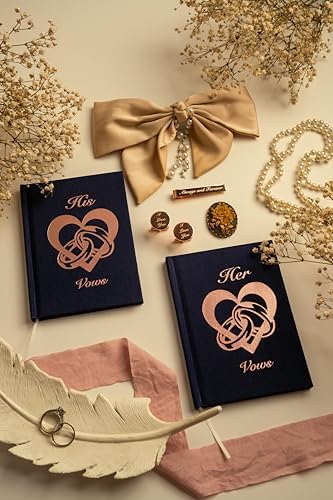 IMPRESS Vow Books His and Hers Wedding Linen Foil Stamped
