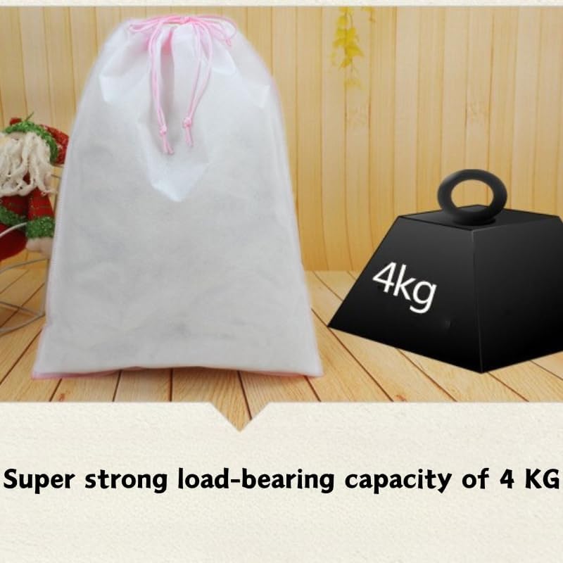 10PCS White Non-Woven Drawstring Bags 30x25cm