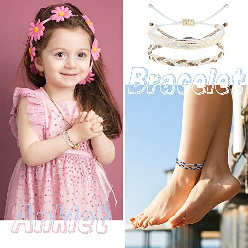Florideco 24 Pcs Boho Surfer Bracelet Anklet