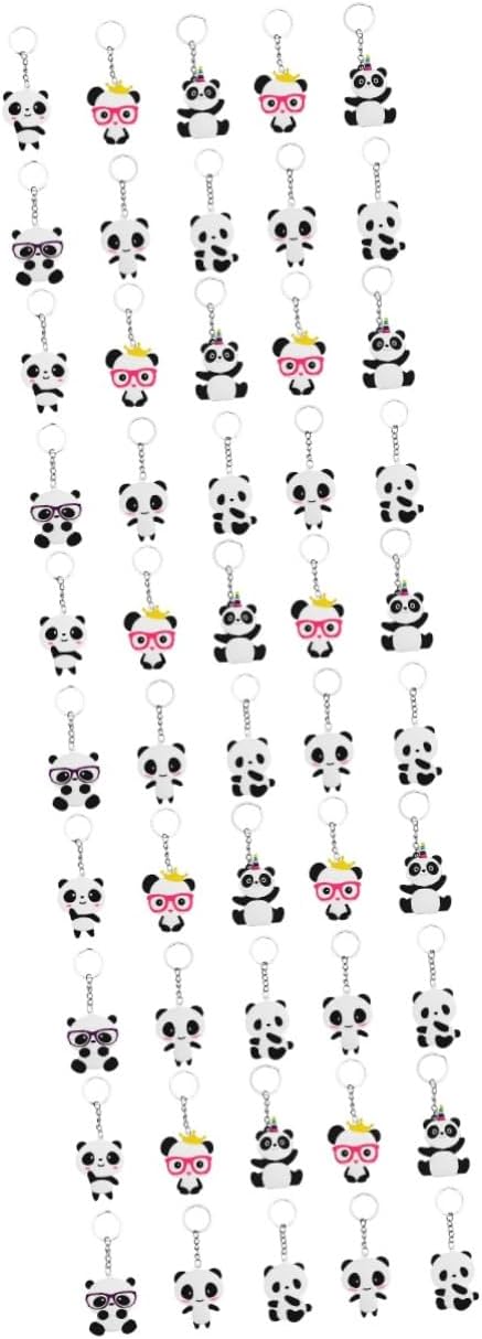 Amosfun 50pcs Cartoon Panda Keychains for Boys Girls Adults
