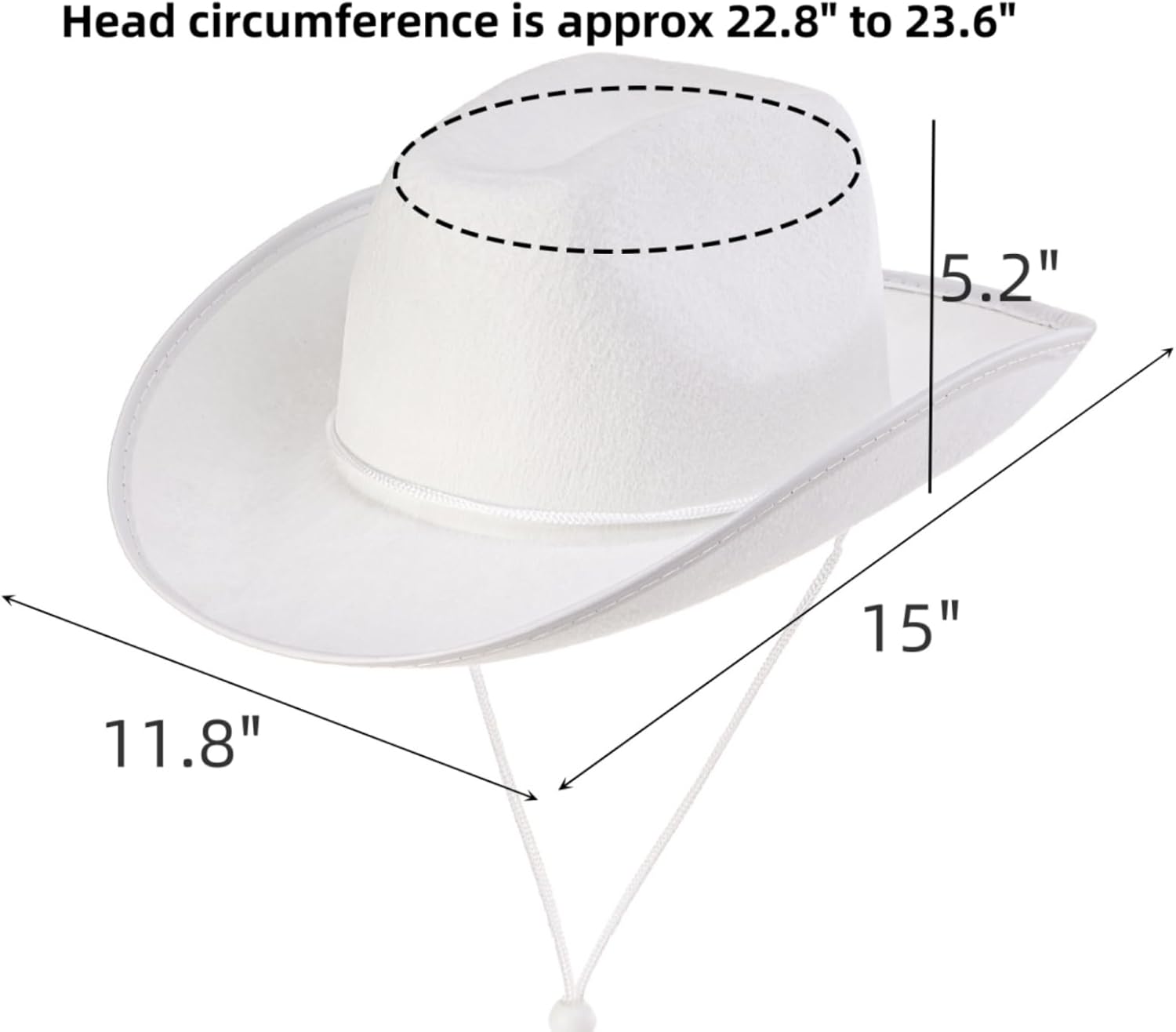 Dicunoy Pack of 4 White Cowboy Hats for Men Women Teens