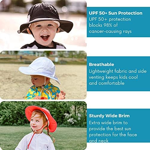 SwimZip Wide Brim Sun Hat for Kids with UPF 50 Protection