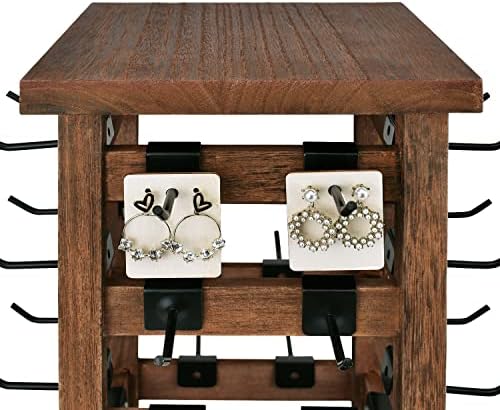 Ikee Design 5 Tiers Rotating Jewelry Display Tower with 42 Hooks