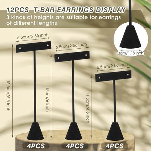 Marsui 12 Pcs Earring Display Stand Set with 3 Heights