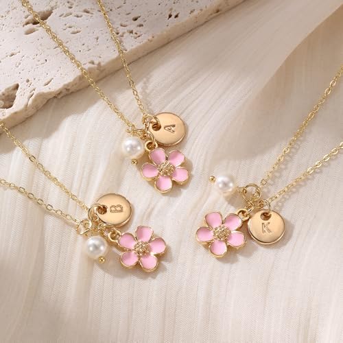 Flower Girl Proposal Initial Letter Necklace