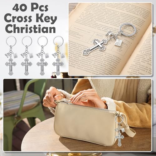 Loetere Christmas Bible Pendants Keyrings for Christian Gifts
