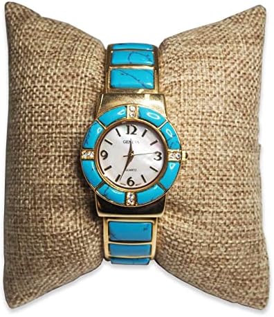 NicePackaging 6 Piece Rustic Brown Burlap Watch Pillow Display