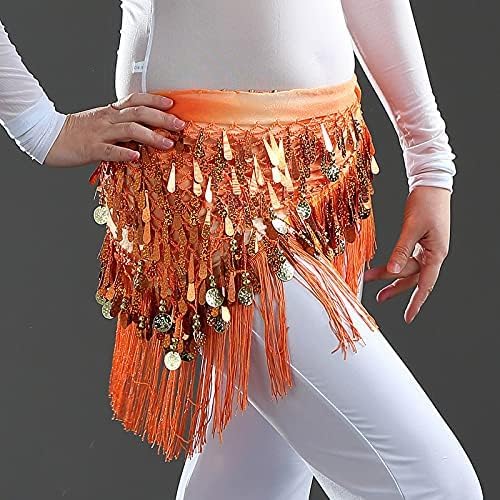 Belly Dance Skirt Belt with Sequins and Tassels