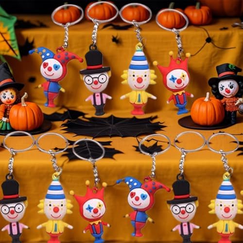 Jarbins 12Pcs Funny Clown Keychain Set