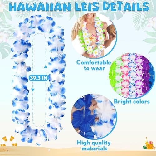Arrowom Luau Party Decorations 36PCS Hawaiian Lei Set