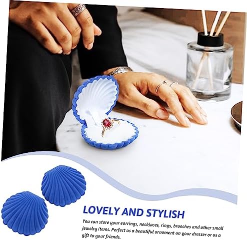 TENDYCOCO 2pcs Shell Jewelry Box Earring Organizer Case