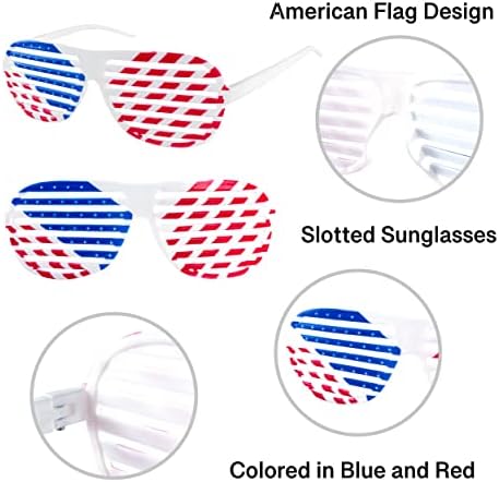 American Flag Plastic Shutter Sunglasses 12 Pairs