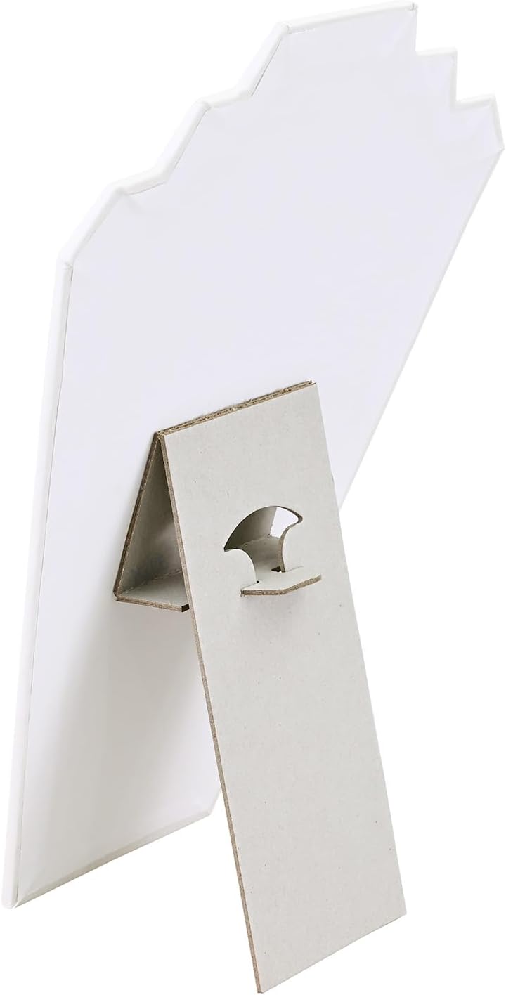 MOOCA 6 Piece White Faux Leather Easel Necklace Display