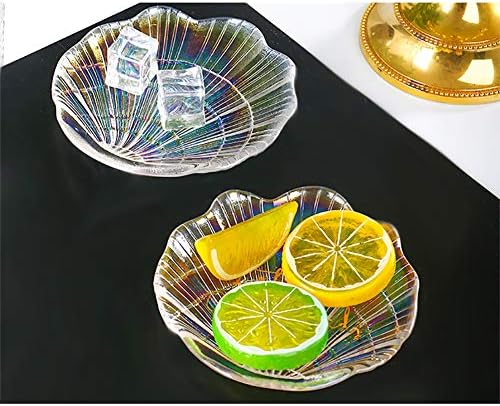 Glitter Glass Jewelry Dish Sparkle Iridescent Seashell Soap Holder for Women Girls