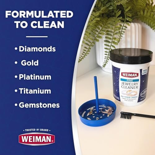 Weiman Fine Jewelry Cleaner Liquid with Brush 6 Oz 1