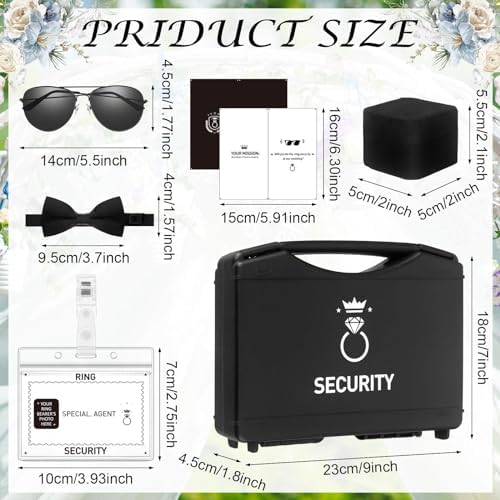 Mepase 24 Pcs Ring Bearer Security Set for Boys Black
