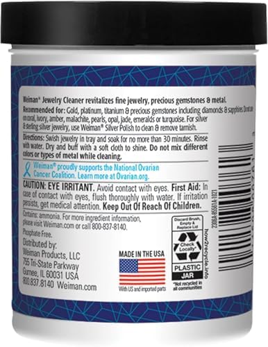 Weiman Fine Jewelry Cleaner Liquid with Brush 6 Oz 1