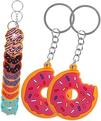 BESPORTBLE 12Pcs Cute Donut Design Keychain