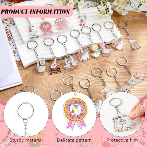 100 Pcs Silly Goose Keychains Bulk Pack