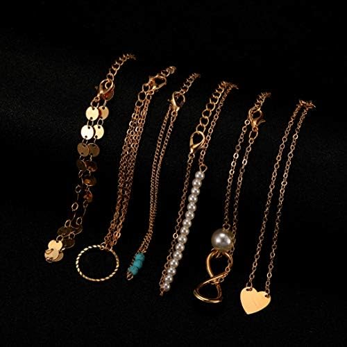 Softones 12pc Simple Silver Gold Bracelet Set Adjustable