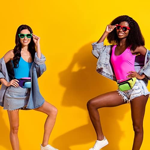 Tarpop 16 Pieces Neon Retro Fanny Pack Belt Bag