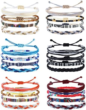 Florideco 24 Pcs Boho Surfer Bracelet Anklet