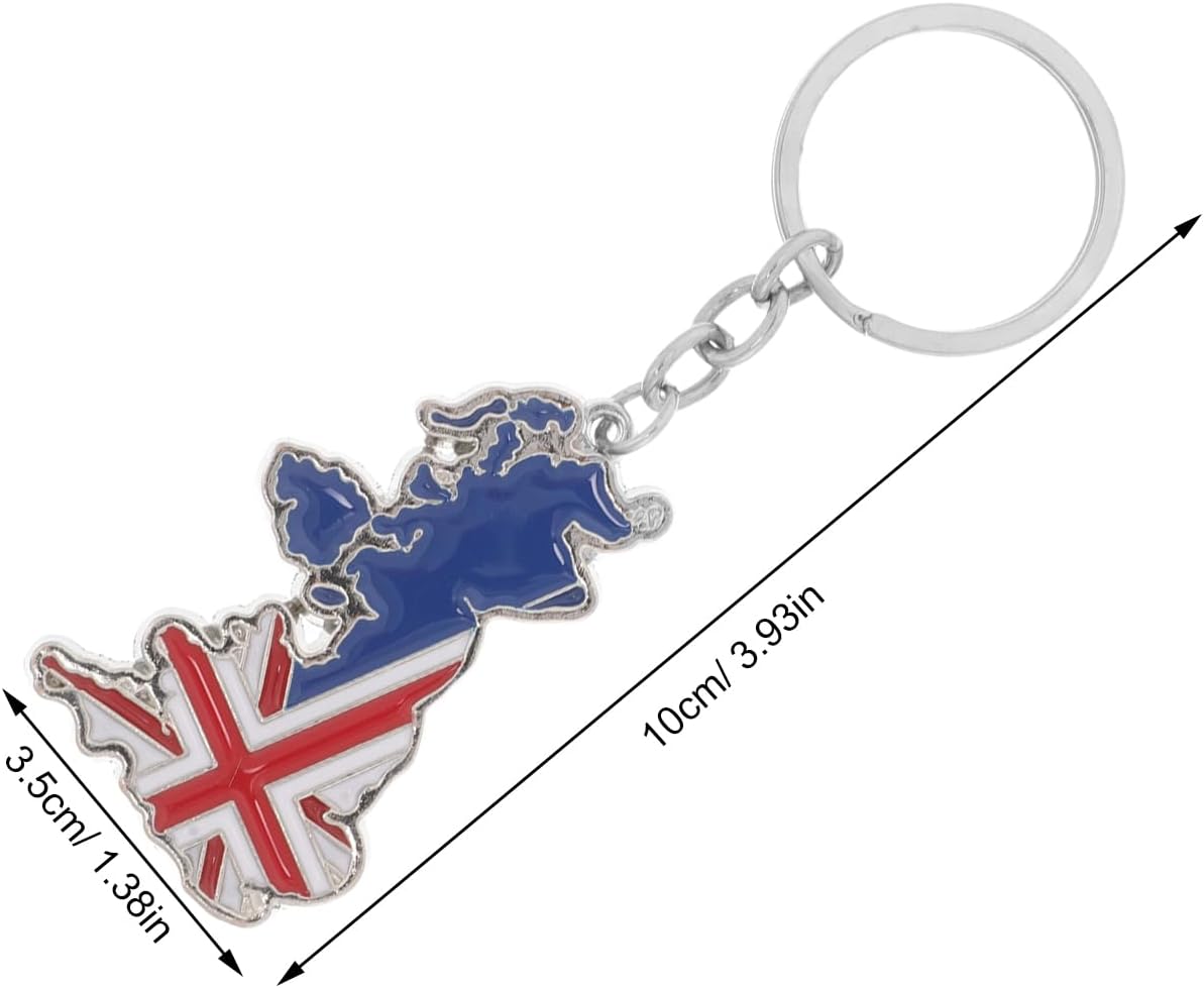 LOGOFUN 9pcs British Flag Keychains with UK Map Design