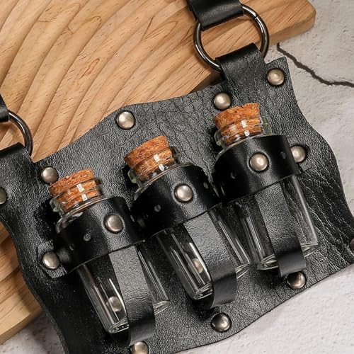 Medieval Witch Potion Belt Pouches Handmade Faux Leather