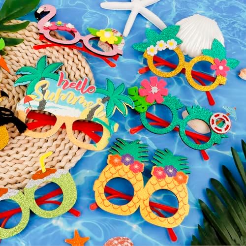 WHAVEL Luau Party Decor Sunglasses 8 Pack