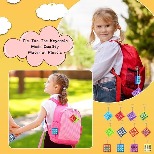 24 Pack Mini Tic Tac Toe Keychain Multicolors