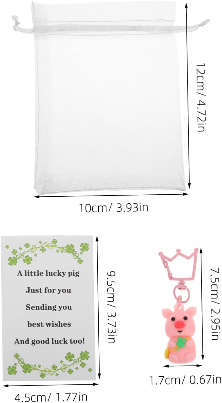 Mobestech 20pcs Cute Pig Keychains for St Patricks Day Party Favors