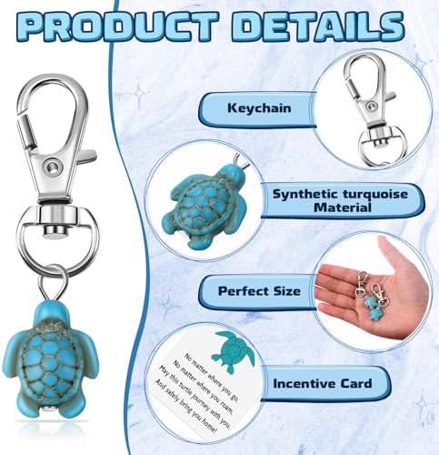 Travel Turtle Keychain Set for Gifts and Good Luck
