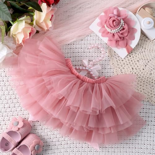 Baby Girl Tutu Skirt with Diaper Cover and Headband