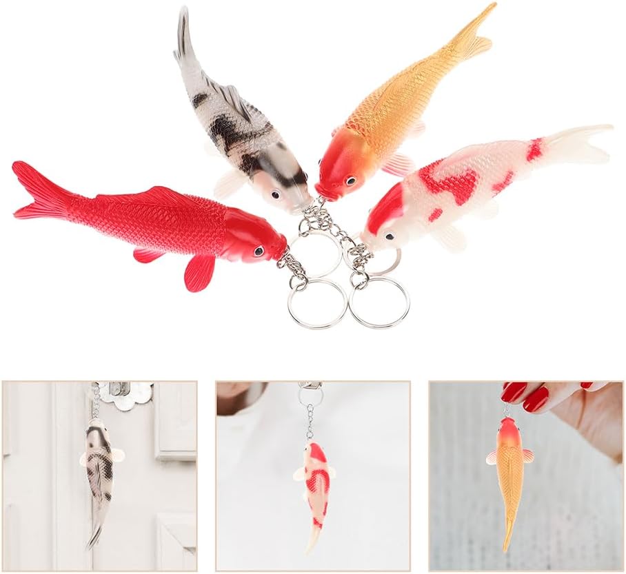 LUOZZY 8Pcs Summer Party Koi Fish Keychain Set