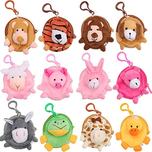 Mini Animals Stuffed Coin Bag Keychain Wallet for Kids
