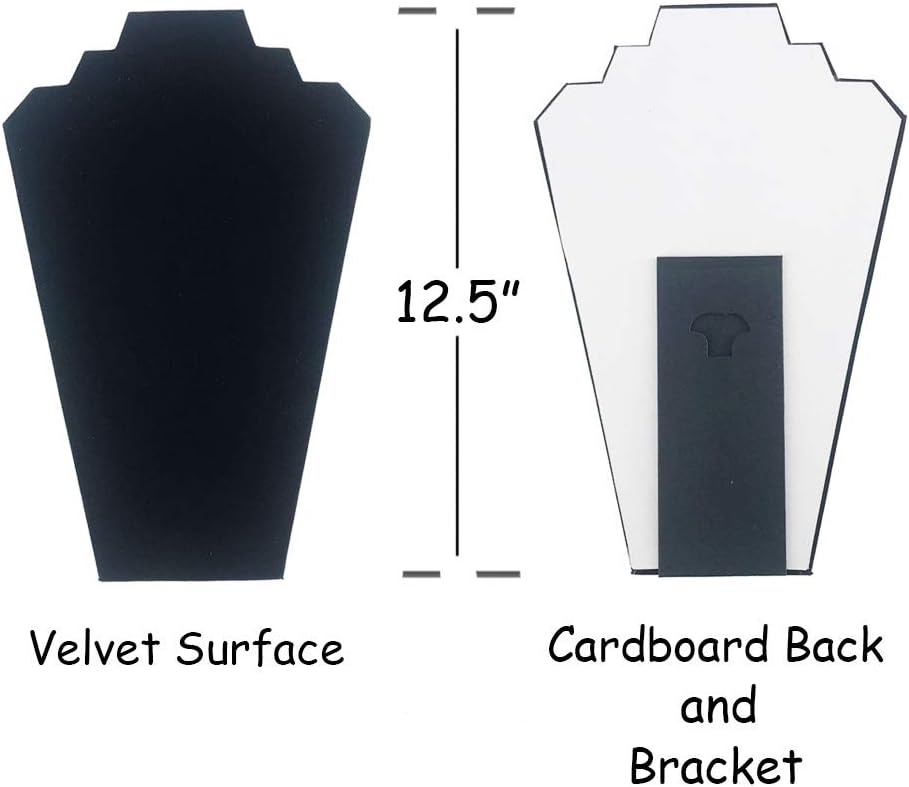 6pcs Pack Black Velvet Jewelry Display Stand with Reinforced Bracket