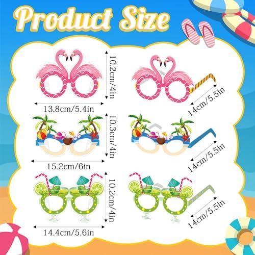 12 Pack Luau Party Sunglasses Hawaiian Style