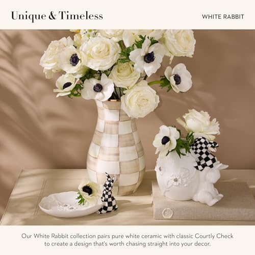 Mackenzie-Childs Ceramic Tray with White Rabbit Design
