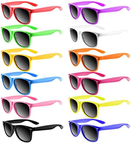 TUPARKA 12 Pack Neon Sunglasses Party Favors