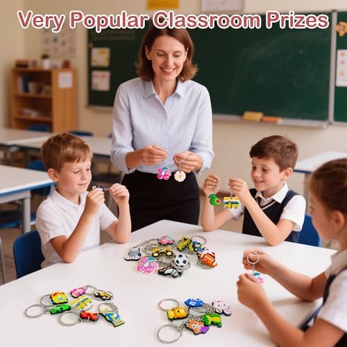 Jongdari 20pcs Cute Kids Keychains with Cartoon Designs