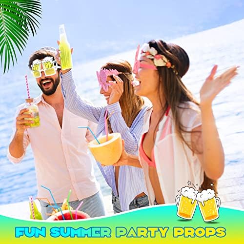 Weewooday 20 Pair Hawaiian Party Sunglasses Funny Photo Props