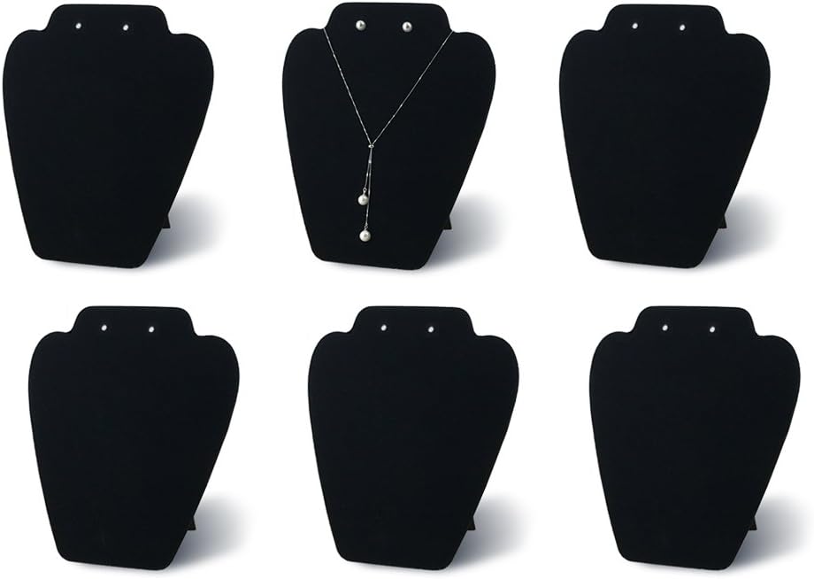 6 Piece Black Velvet Necklace Display Stand
