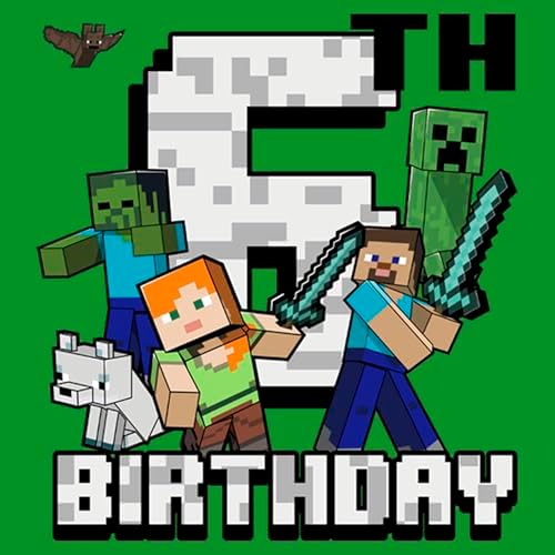 Fifth Sun Boys Minecraft 6th Birthday T-Shirt
