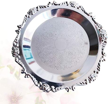EXCEART Vintage Round Iron Trinket Tray
